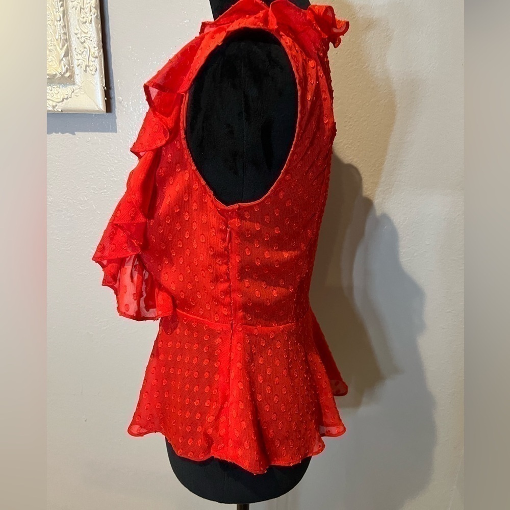 Maison d’amelia red ruffle shirt - Picture 6 of 8